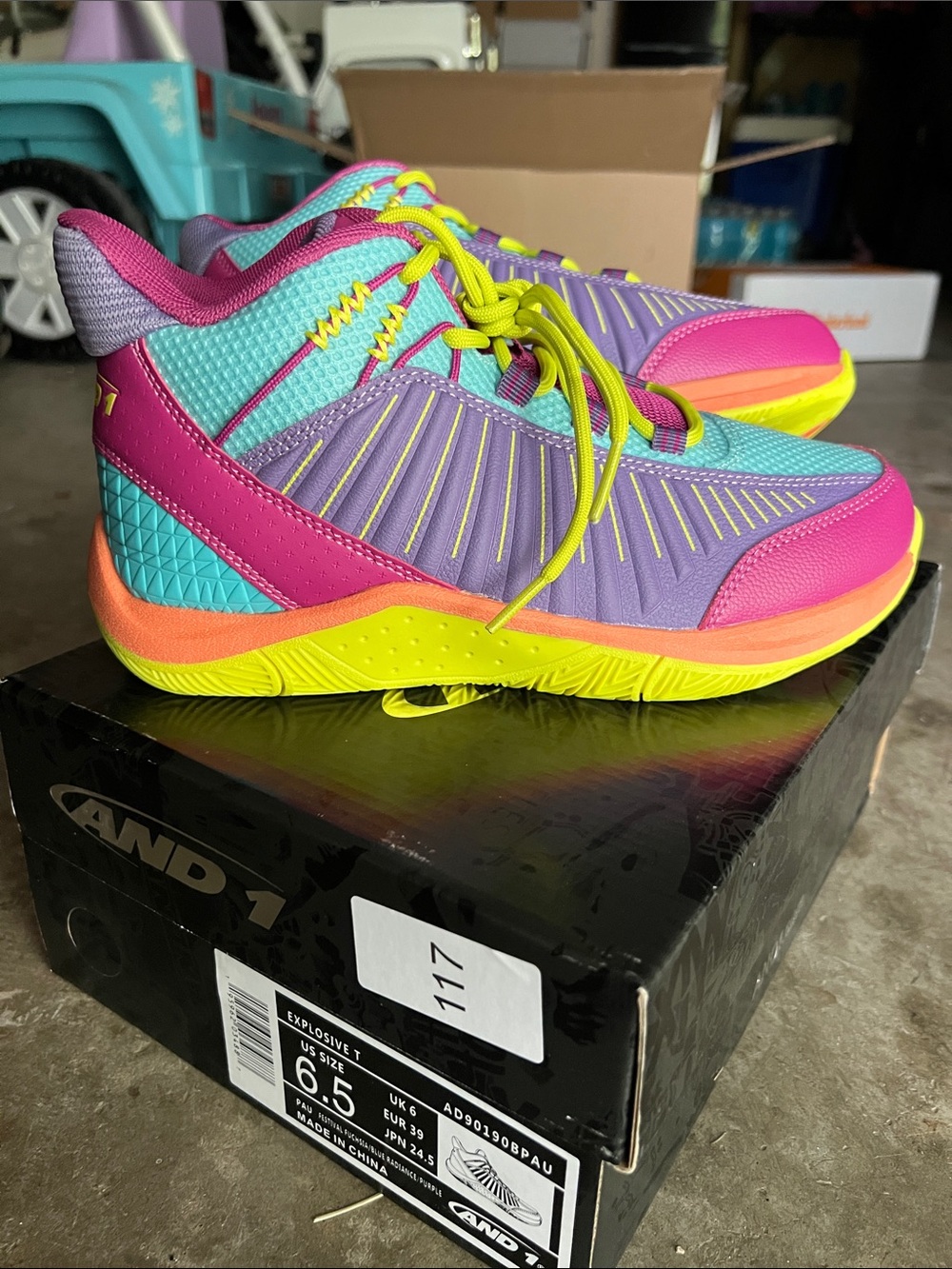 And1 Neon Multicolor Sneakers - Pink, Purple, Aqua & Yellow